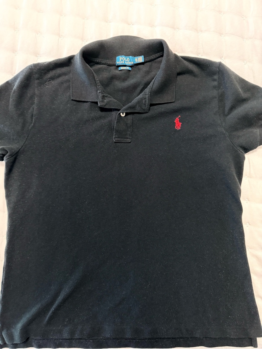 Polo Ralph Lauren Women’s XL Skinny Fit Black Polo Shirt Red Pony